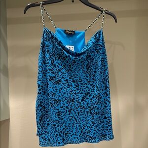 Blue Leopard Print Women's Top